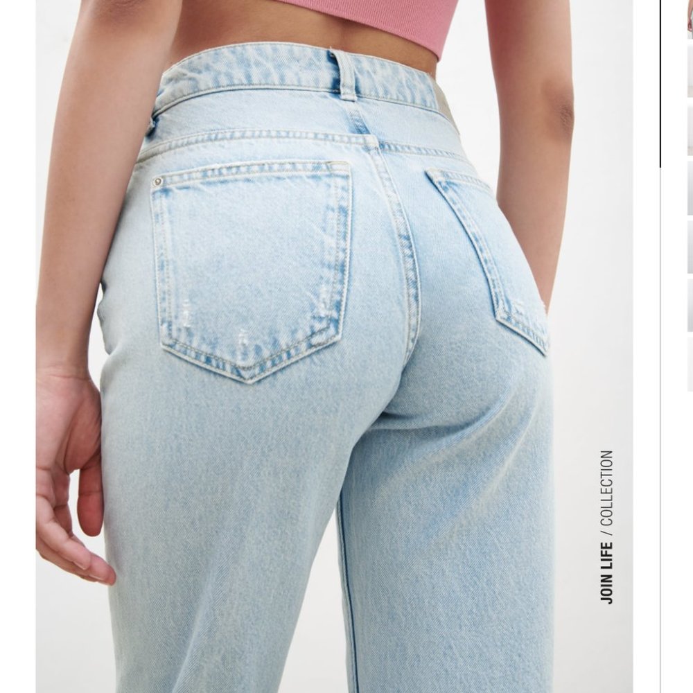 NWT ZARA FULL LENGTH JEANS WITH SLIT HEMS